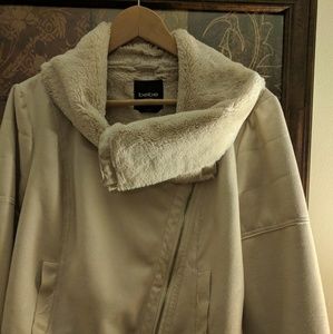 Leather and fur jacket